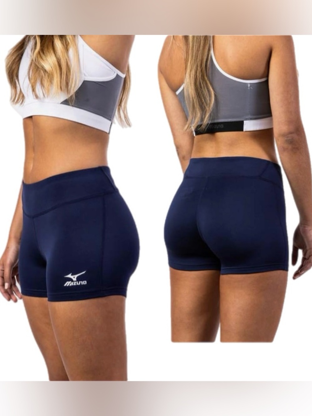Mizuno Victory Volleyball Shorts Womens Medium Navy Blue Compression 3.5